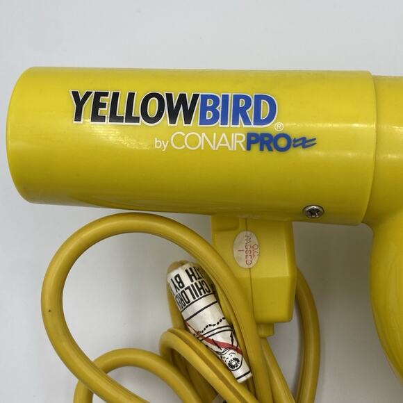 Conair Pro Yellow Bird Hair Dryer #YB075W works - 4 hot and cold settings- VIDEO - Picture 2 of 8